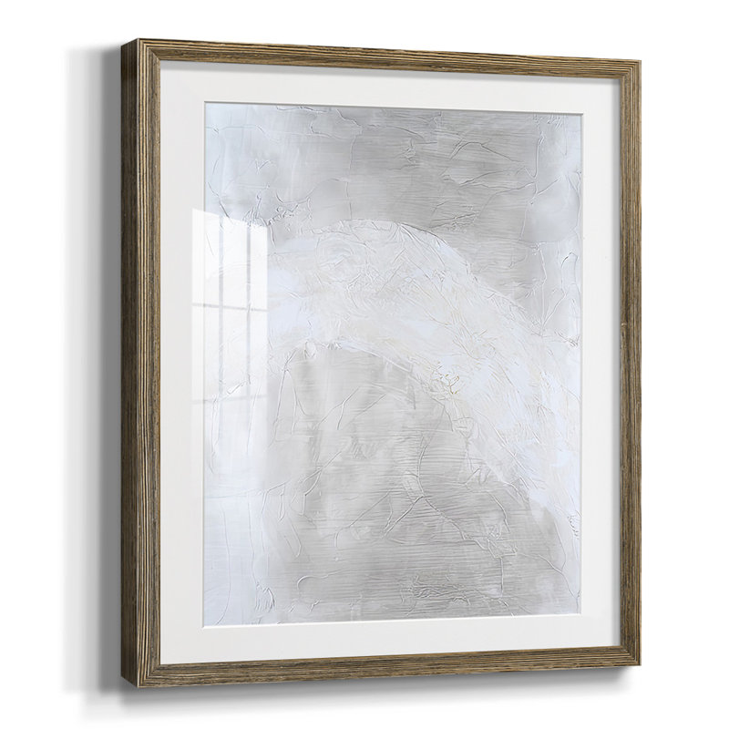 Snowdrift III, Papier avec cadre noyer, Blanc, H 20 po x l 16 po