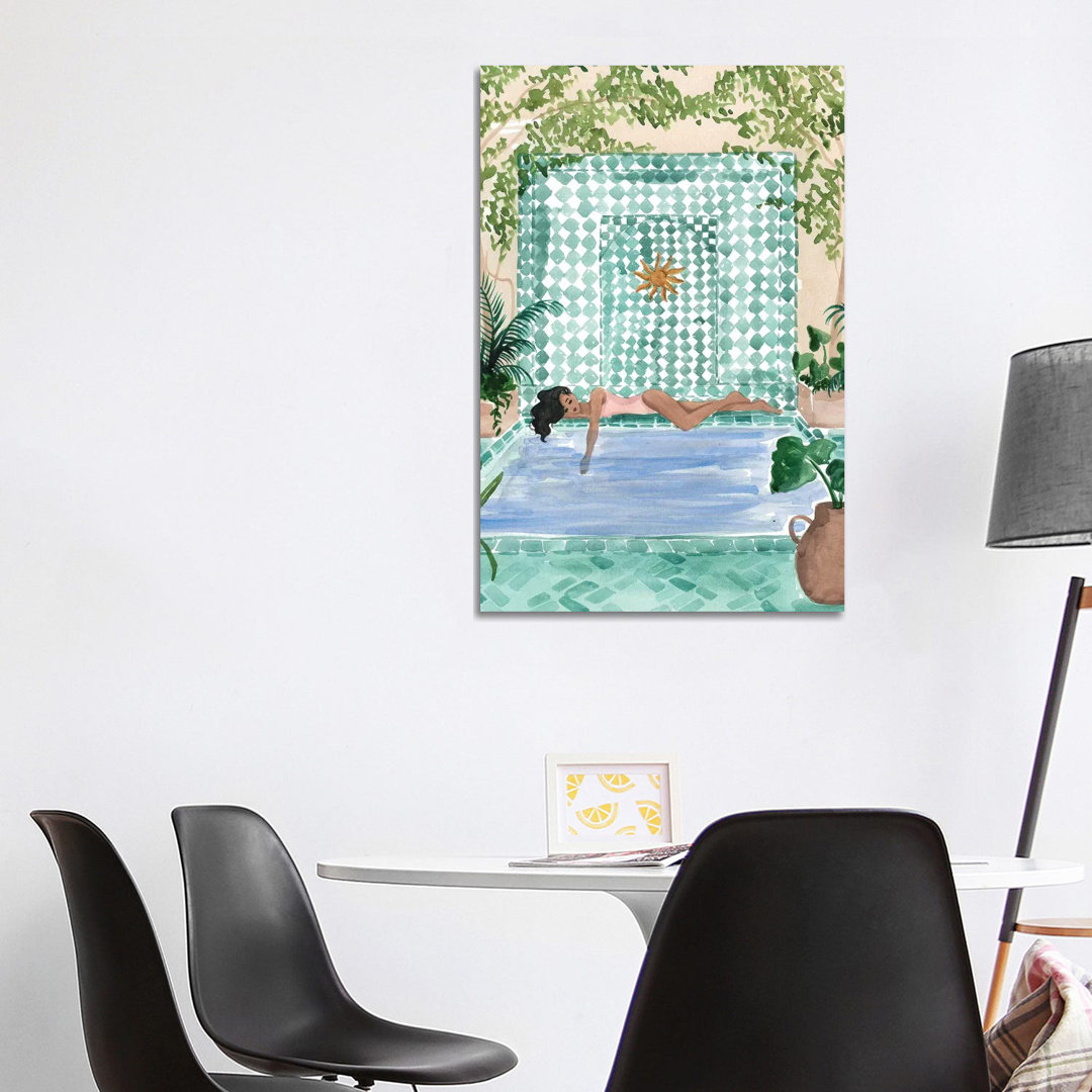 Poolside Siesta von Sabina Fenn - Galerie-umwickelte Leinwand Giclée auf Leinwand