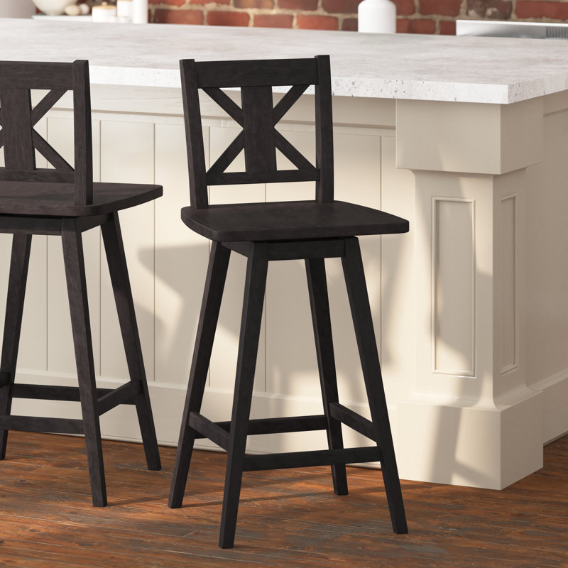 Tabouret de bar et de comptoir Bakersville, Tabouret de bar (siège d'une hauteur de 28,5 po), Brun