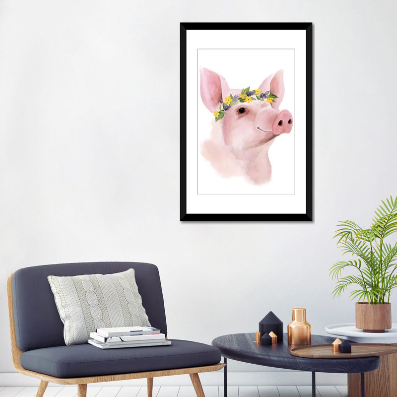 «Precious Barnyard III», impression sur toile, H 32 po x l 24 po x P 1 po, Papier avec cadre noir, Blanc
