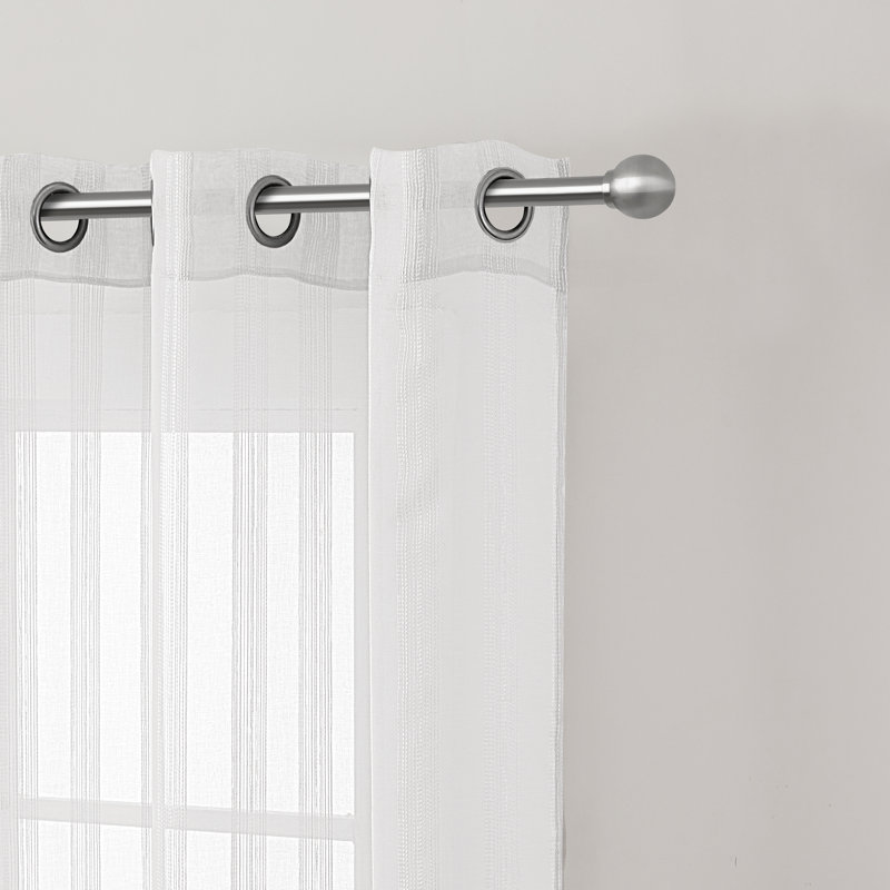 Polyester Sheer Curtain Panel Pair, White