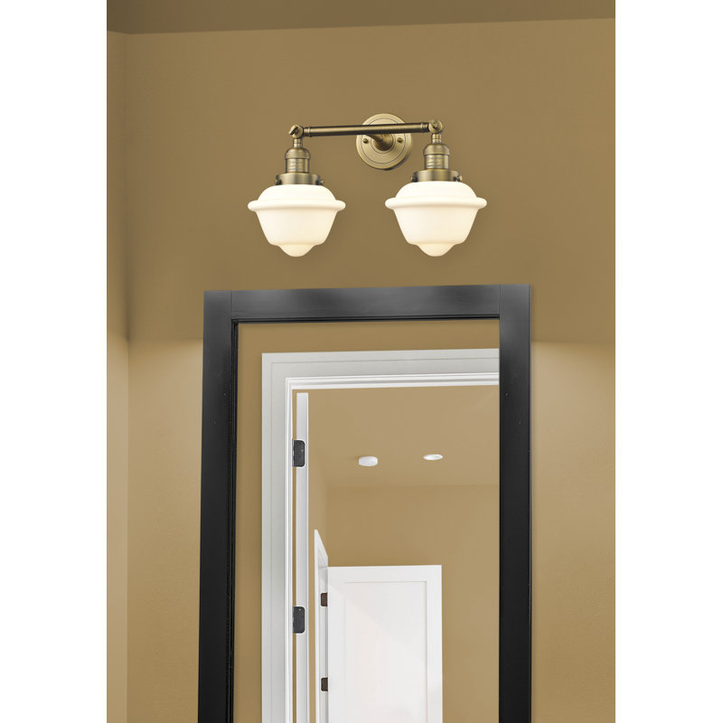 Éclairage pour salle de bain 2 lumières à intensité variable Gebhart, Boîtier blanc mat, Ampoule DEL 6 watts Vinage
