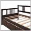 Lit de jour simple avec deux tiroirs, structure en bois de pin massif pour une utilisation durable et polyvalente dans les chambres et les salons-1592742083