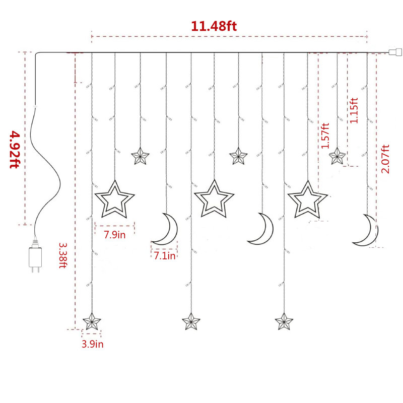 138'' Twinkle String Lights, Cool