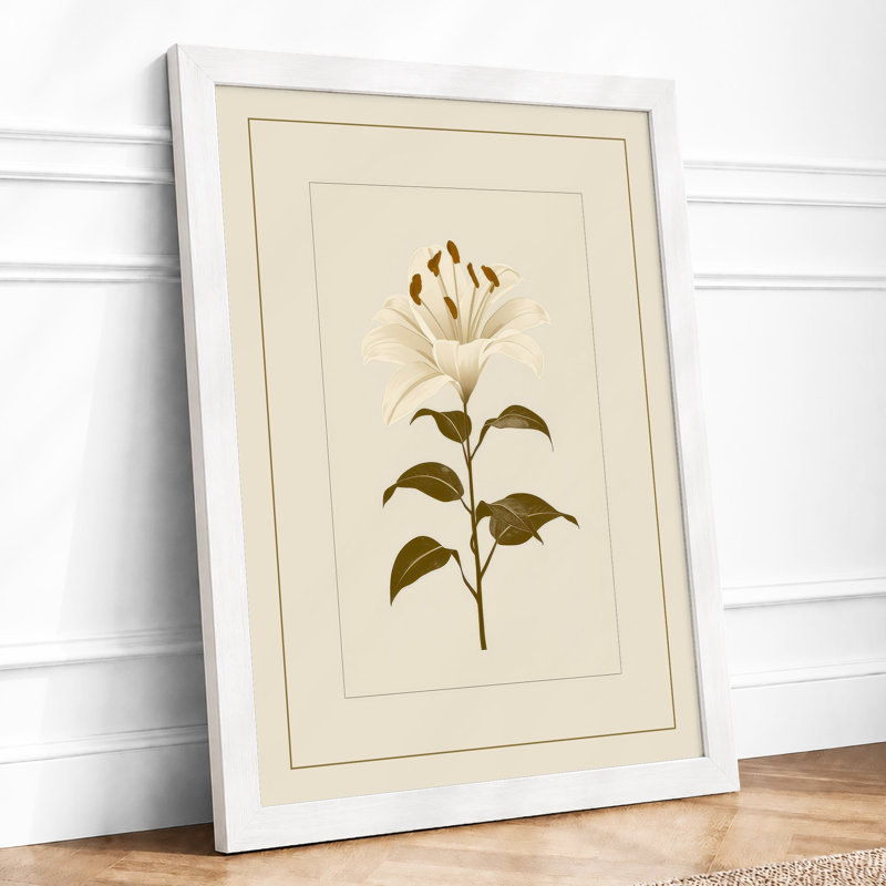 Single Stem In Bloom Botanical - Print, A3 - 42.0 x 29.7 cm, White