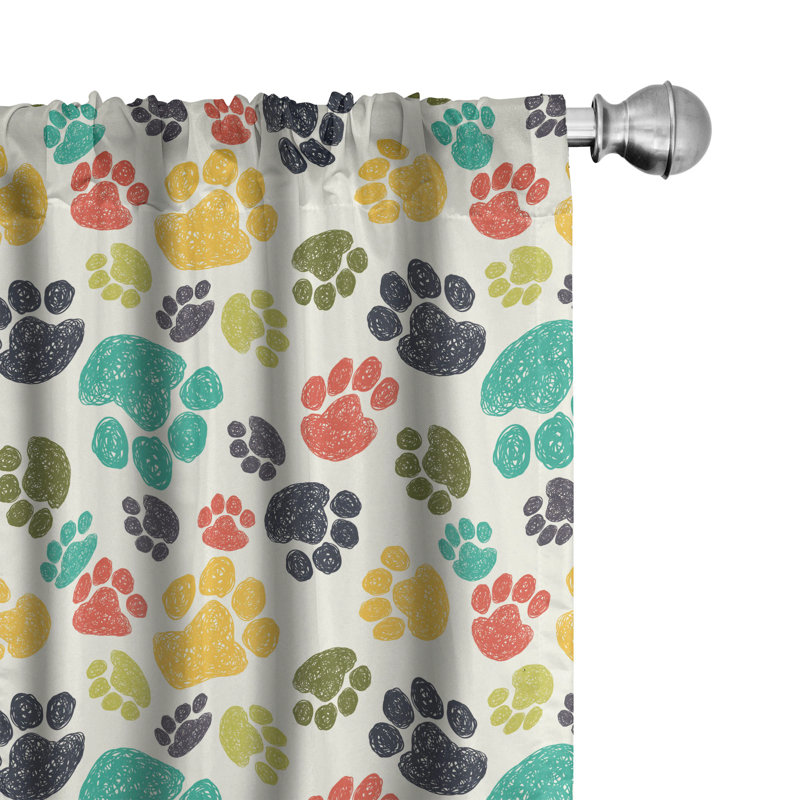 Dog Lover Window Semi-Sheer Rod Pocket Sliding Panel, 28" x 63"