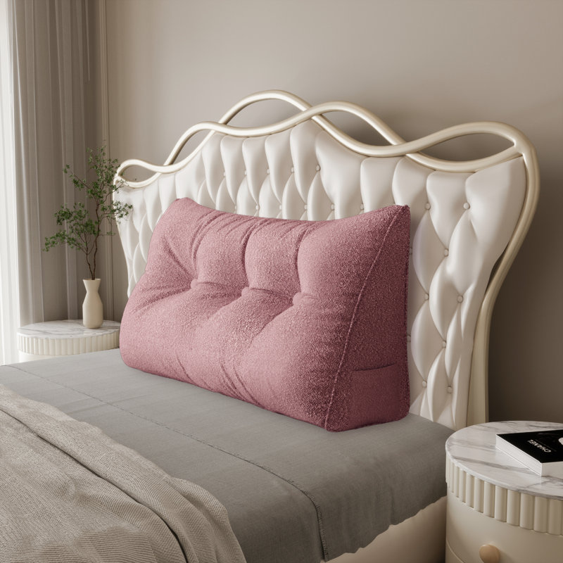 Coussin de lecture confortable, Couleur unie, Lit simple, Rose