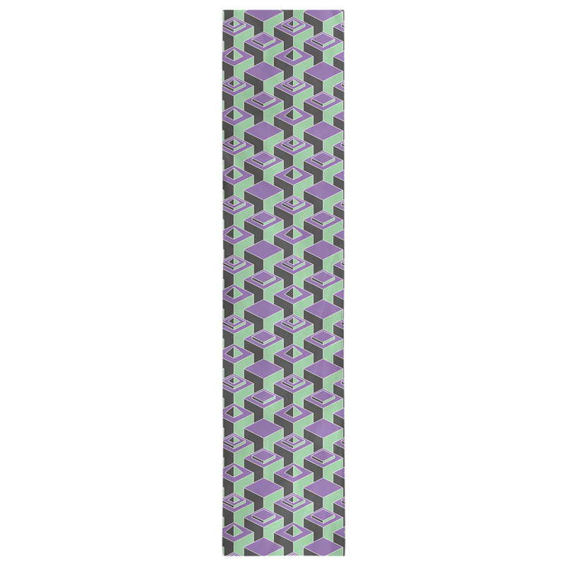 Chemin de table Classic Skyscrapers, 16 po x 90 po, Mauve/vert