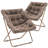 Ariadnna Saucer Chair Folding Accent Moon Chair with Metal Frame Cozy Lounge Chair for Living Room-342996291-371103323