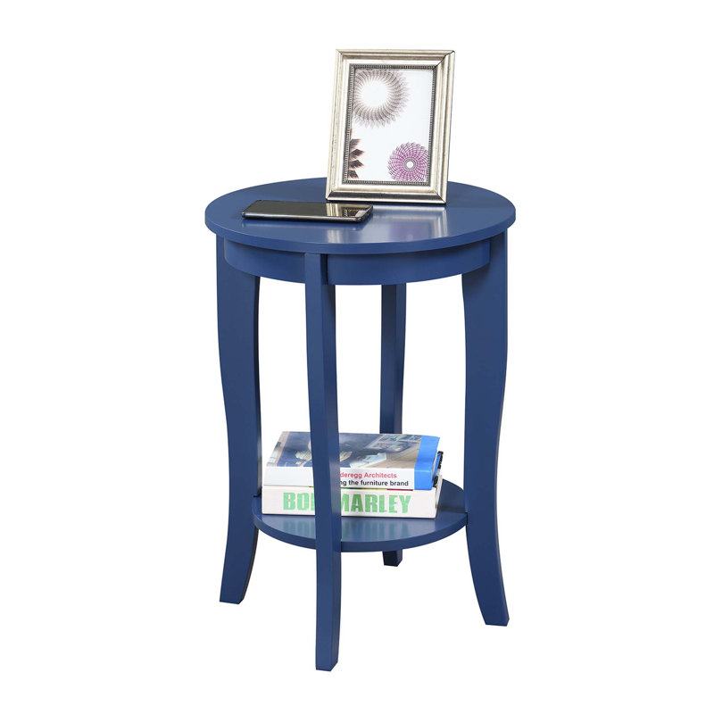 Table de bout ronde Carbin, Bleu de cobalt