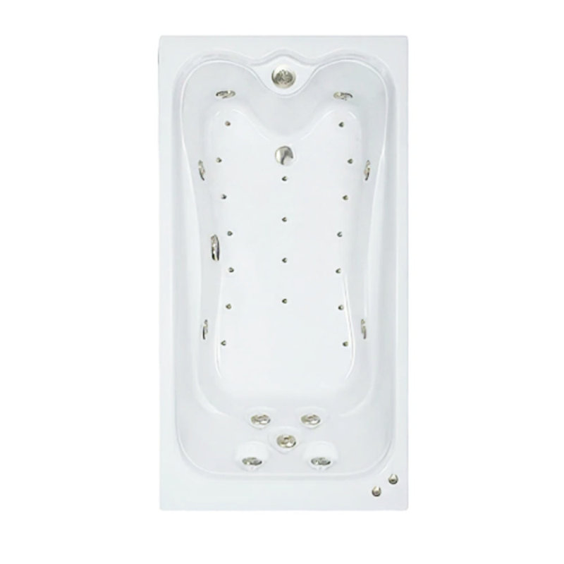 60" L x 36" W Elite Series Drop In Combination Acrylic Bathtub with Reversible Drain in White, Biscuit