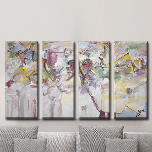 « abstract xxi »-impression sur toile tendue 4 pièces