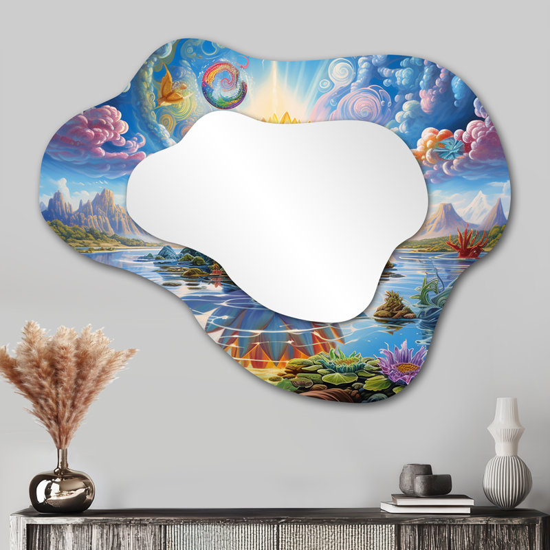 Grand miroir mural Lotus Modern, 27 po x 35 po