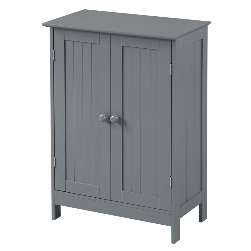 Armoire de salle de bain autoportante l 24 po x H 34,5 po x P 14 po, Gris