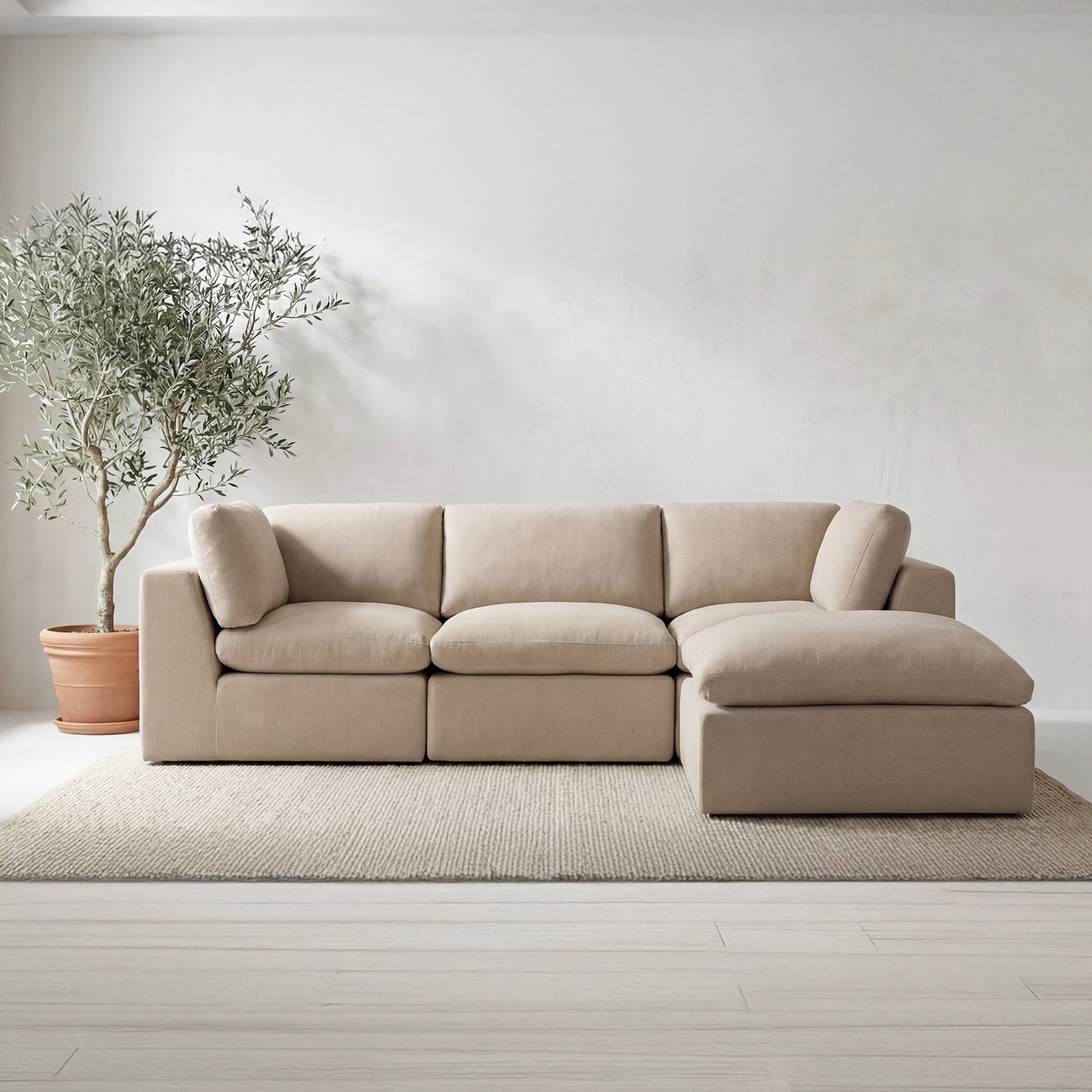 Siegler Ottoman, Beige