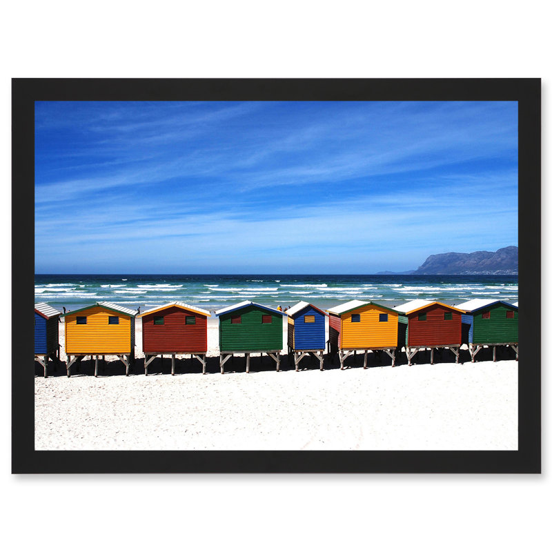 Photo Bright Painted Beach Huts Ocean England UK - Single Picture Frame Art Prints