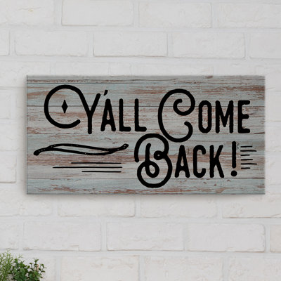 Reproduction d’art textuel « y’come back » par Olivia rose sur toile tendue