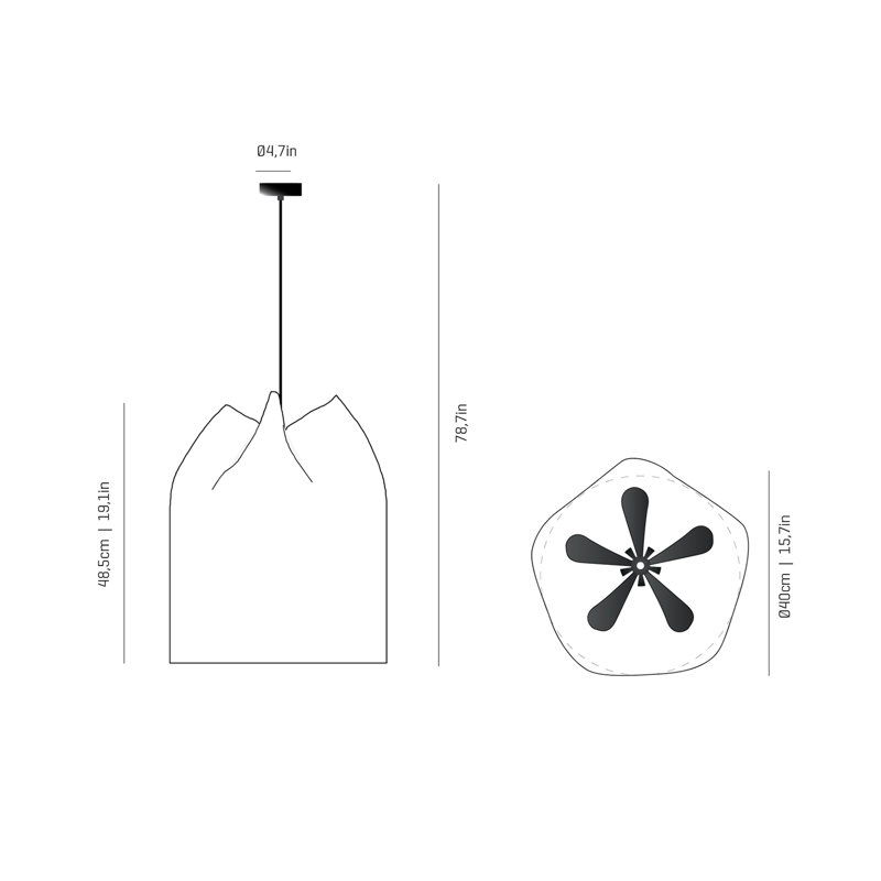 Agasallo Pendant, 9.1" H x 15.7" W x 15.7" D