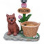 Statue d'extérieur de jardinière solaire chiot assis