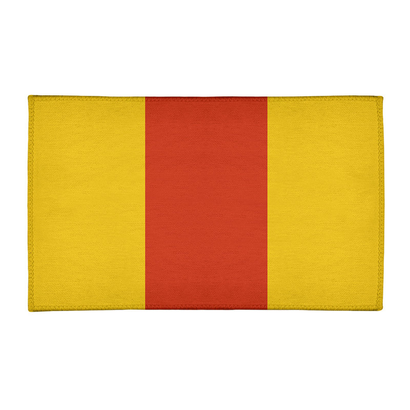 Tapis jaune à rayures de hockey national hockey, Rectangle 3 pi x 5 pi