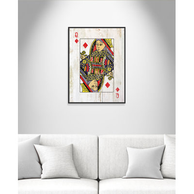 Queen of Diamonds 1 Piece Floater Frame Wall Art on Canvas