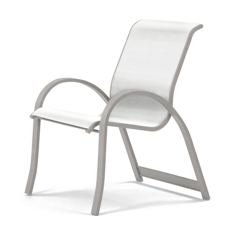 Fauteuil de salle à manger empilable Hiraku, Gris chaleureux, Blanc