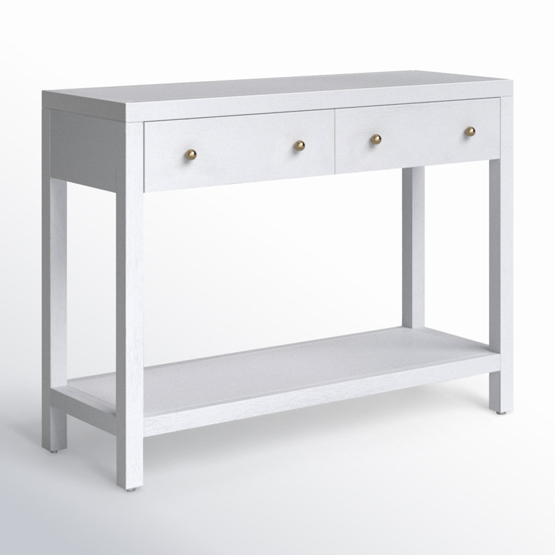 Nora 2 Drawer Console Table, Textured White
