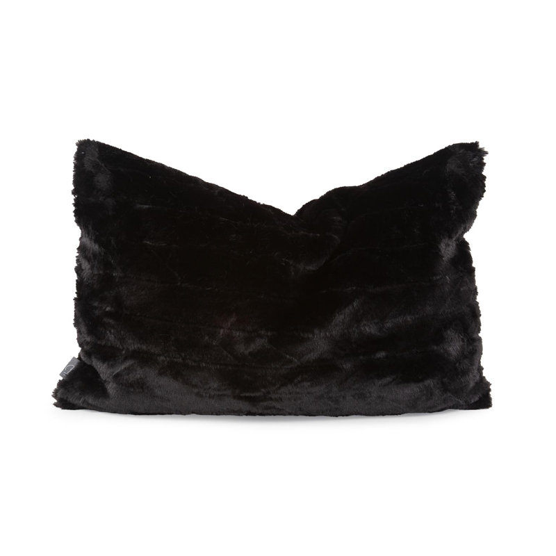 Coussin 14 x 22 Angora , Polyuréthane, Ébène