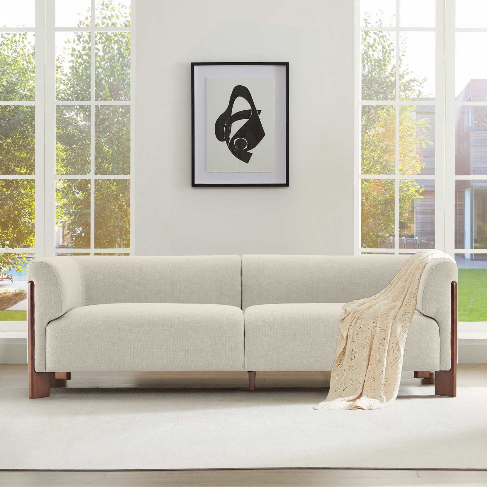Wanetta 88" Linen Sofa, Nathan Wheat Tweed