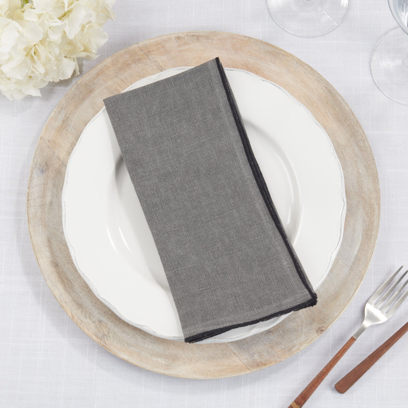 Dartmouth Linen No Pattern Square Napkin, Slate
