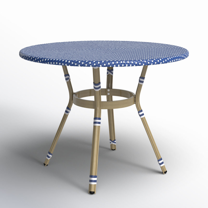 Table de salle à manger d'extérieur en aluminium et osier Canaday, L 39,5 po x L 39,5 po x H 28,25 po