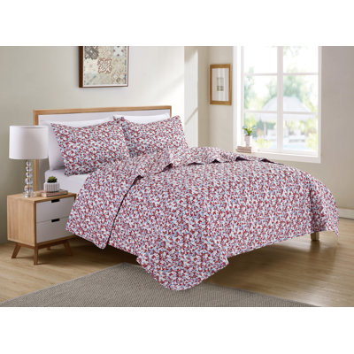 Polyester Satin Floral Quilt