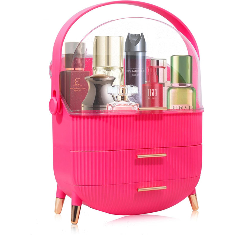 Organisateur de maquillage en plastique Rhuiradh, Rose