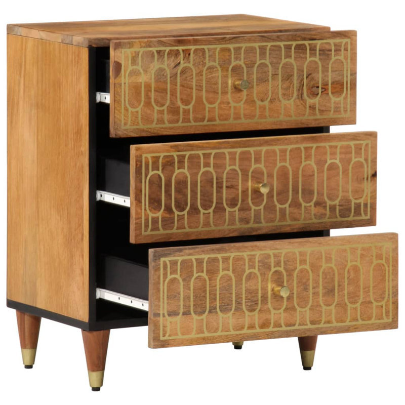 50 cm W Bedside Table, Brown
