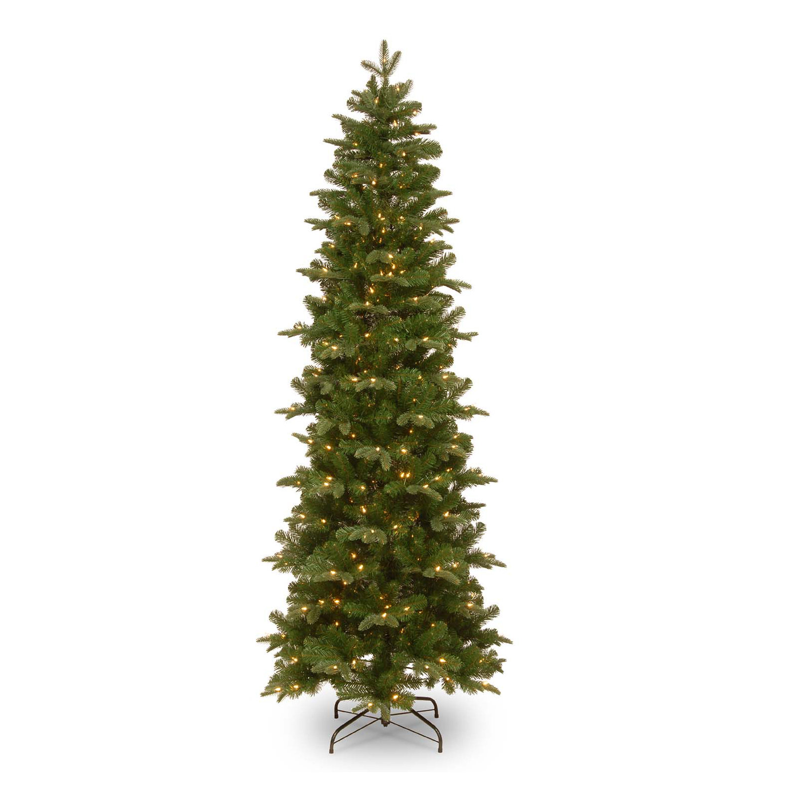  North Valley Spruce Pencil Slim Tree with Clear Lights, 7.5' H