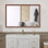 Miroir de salle de bain 48 po x 32 po rectangulaire moderne surdimensionné avec cadre en noyer