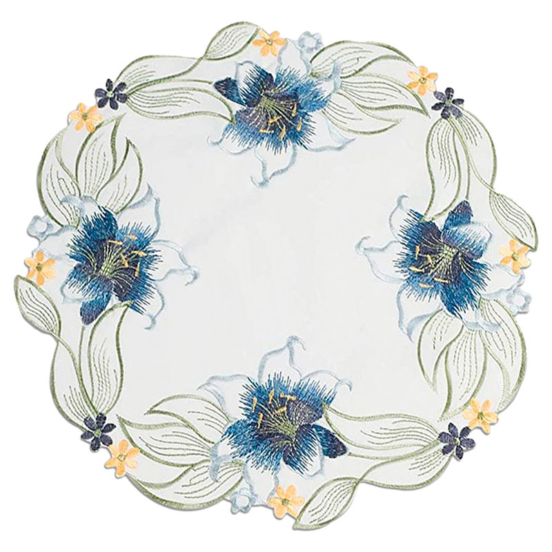 Ensemble de 4 napperons ronds en polyester Cedrick pour décoration de table et de table de Noël