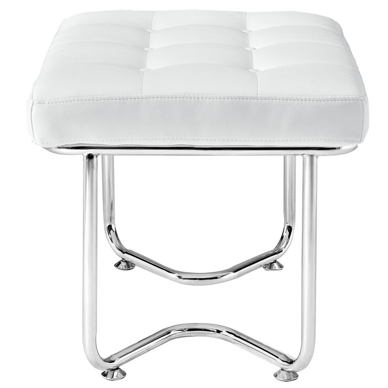 Modway Gibraltar' Padded Vinyl Lounge Chair and Ottoman, White