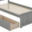 Lit plateforme avec rangement, 2 tiroirs avec roulettes, structure simple-827357199
