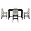  Ensemble de salle à manger à hauteur de comptoir 5 pièces avec table élégante classique et 4 chaises, fabrication durable pour la salle à manger ou la cuisine-1356836212