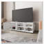 Meuble télé blanc avec porte et rangement ouvert-1505387985