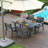 HDPE Outdoor Patio Dining Set, One Table And Four Chairs. The Outdoor Dining Furniture Has Sunshade Holes And Is Suitable. It Is Suitable For Lawns, Gardens, Backyards, And Pool Sides.Grey,Waterproof-950175912-950175917