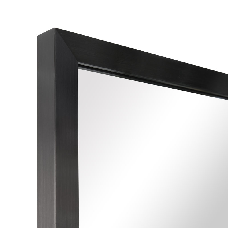 Manal Stainless Steel Rectangle Mirror, Brushed Black