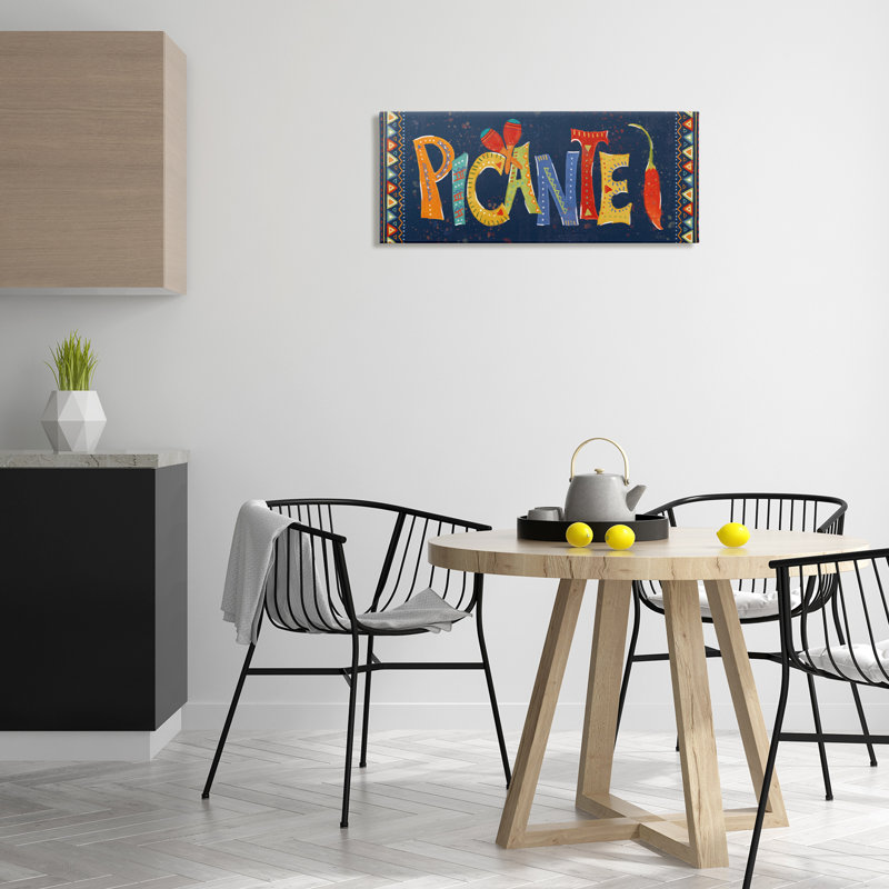 Art mural sur toile Picante con Pimiento Colorido par Veronique Charron, H 13 po x l 30 po