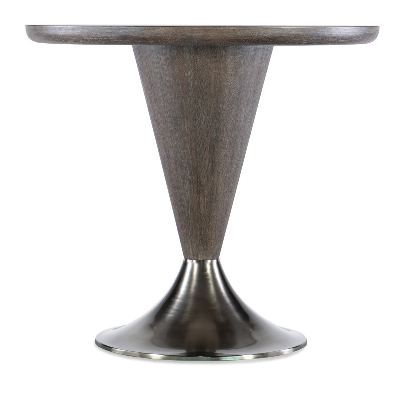 Contemporary Round Brown Wood Counter Height Dining Table