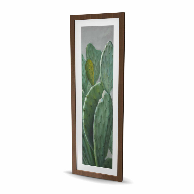 Paddle Cactus - imprimé floral hyperréaliste pour la décoration intérieure, H 48 po x l 16 po, Brun