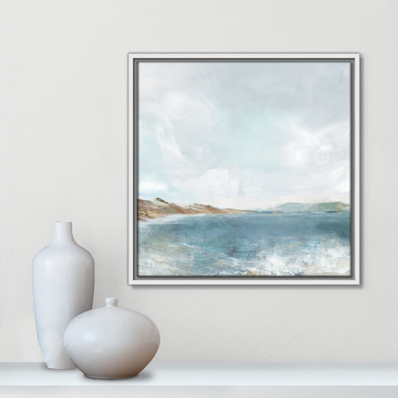 Echoes in Blue Print par PI Studio, Flotteur blanc, H 17,5 po x l 17,5 po
