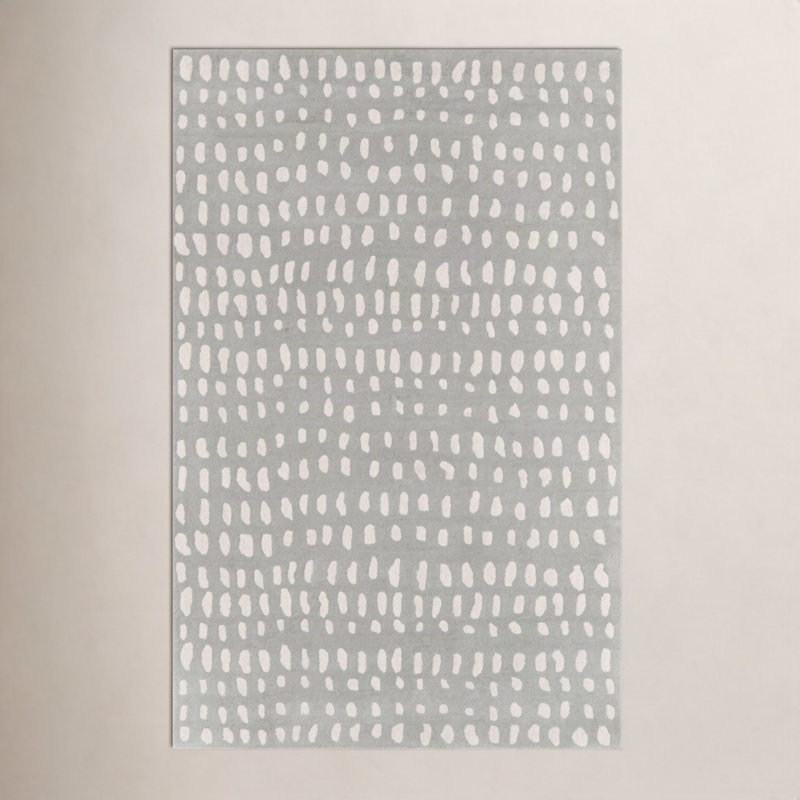 Pacchi Hand Tufted Polypropylene/Viscose Area Rug in Gray, Rectangle 9' x 12'