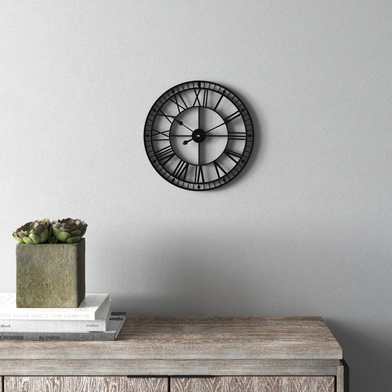 Abner Metal Wall Clock, Black