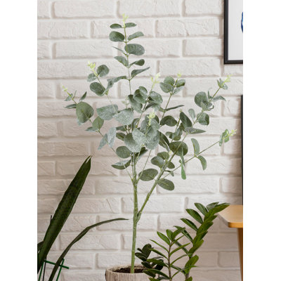 Vaporisateur de feuilles d'eucalyptus Primrue de 32 pouces de hauteur, paquet de 12 branches artificielles en fausse tige d'eucalyptus artificiel pour la décoration intérieure, les centres de mariage, les arrangements floraux et la décoration florale p